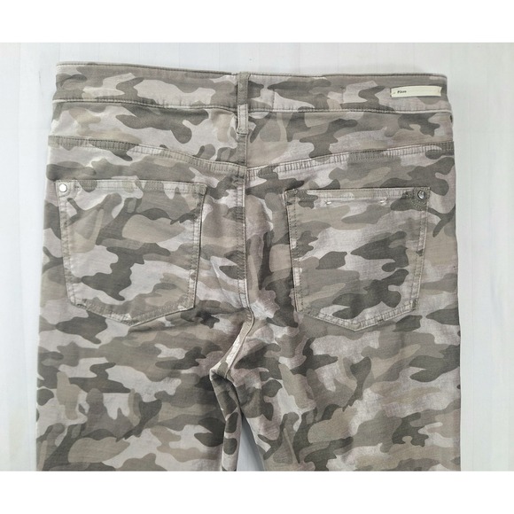 Pilcro and the Letterpress High Rise Skinny Camo Velvet  Jeans Tan Gray Size 30 - Picture 7 of 8